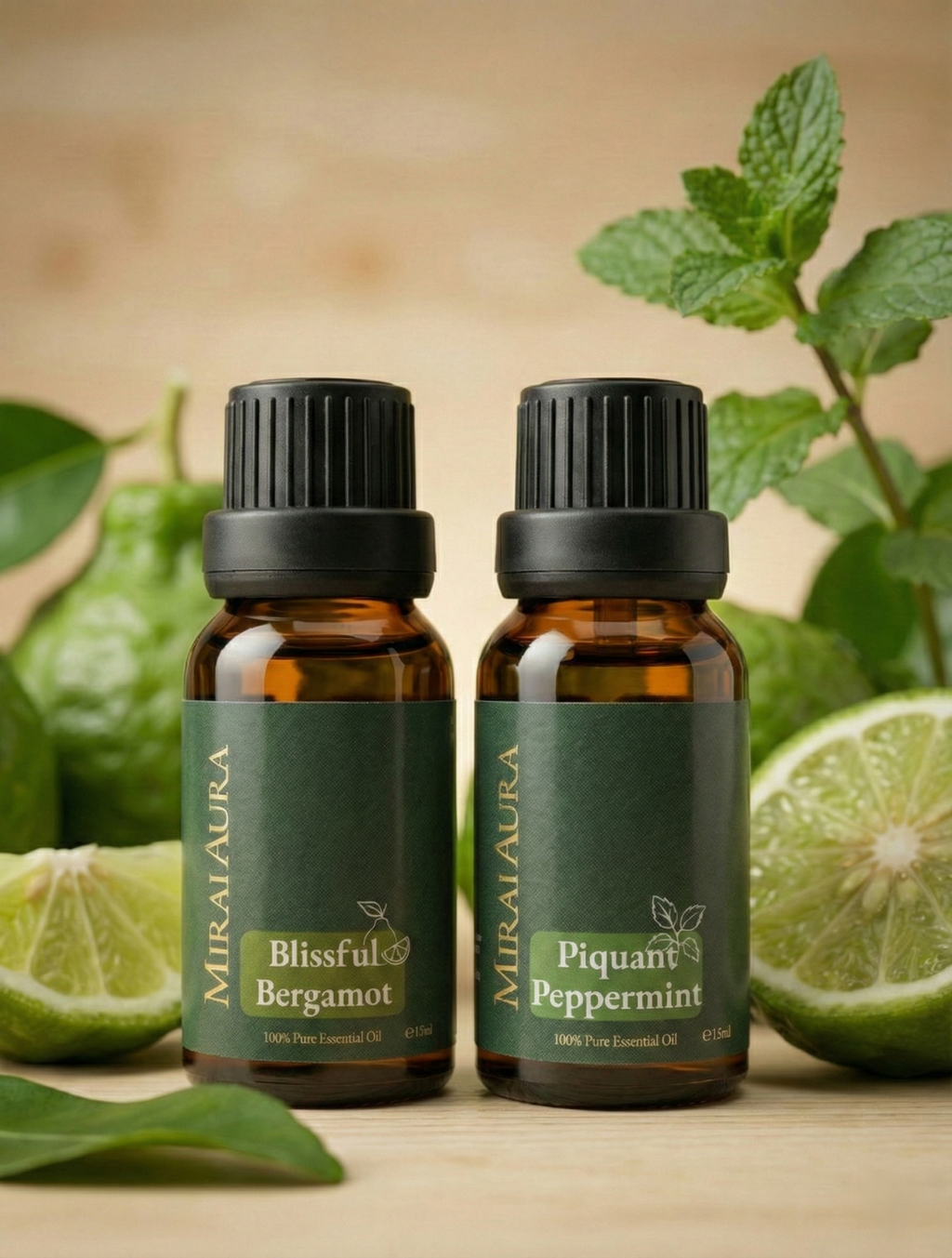 Mirai Aura This Is Helping Bergamot and Peppermint Essential Oil Bundle