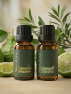 Mirai Aura Quietly Managing Bergamot and Tea Tree Essential Oil Bundle