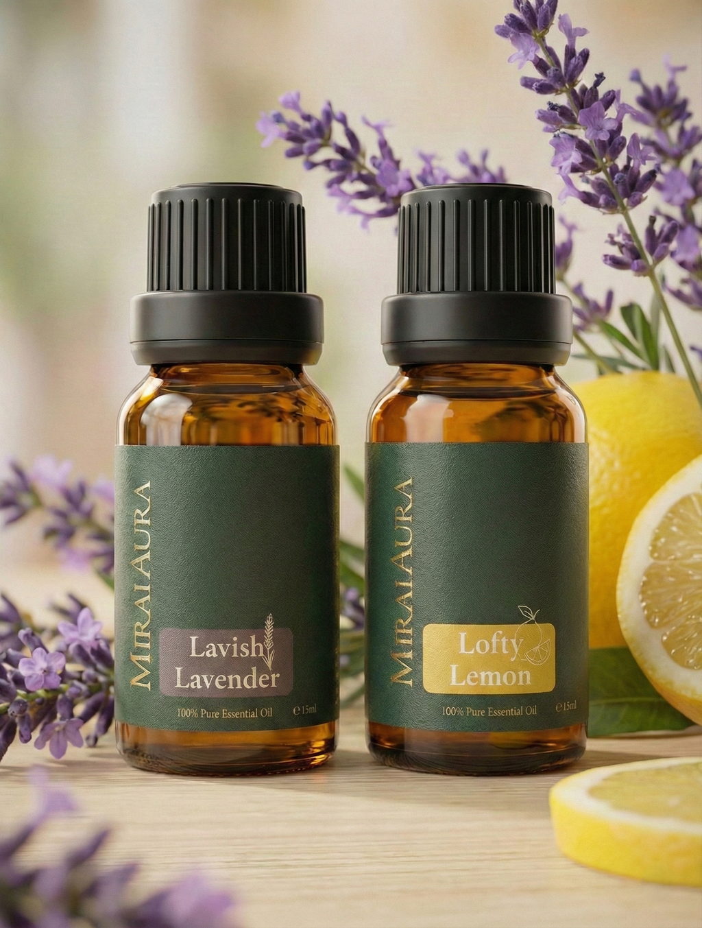 Mirai Aura Youre Doing Enough Lavender and Lemon Essential Oil Bundle