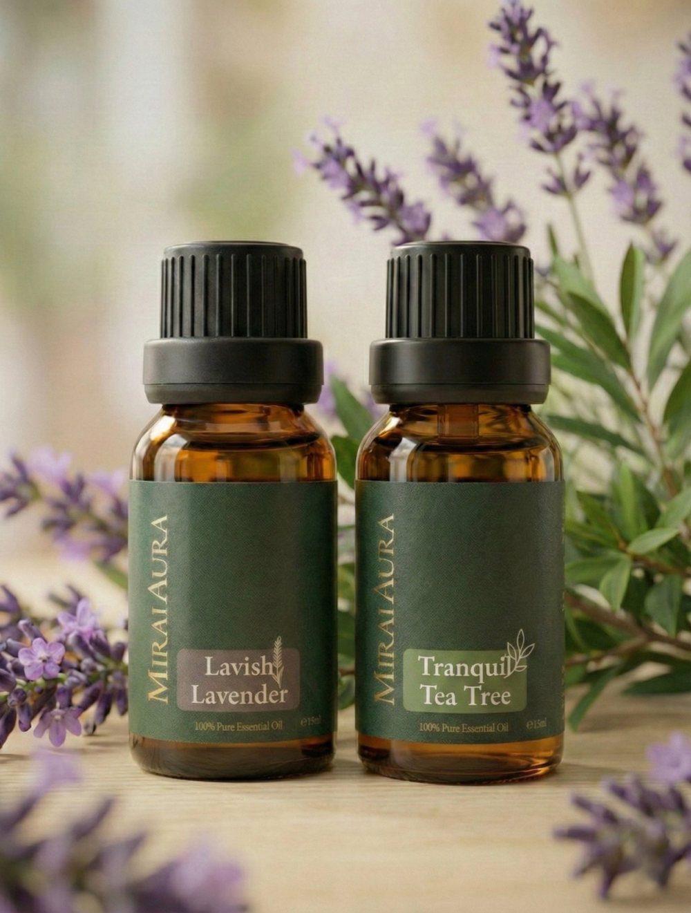 Mirai Aura Still Standing Lavender and Tea Tree Essential Oil Bundle