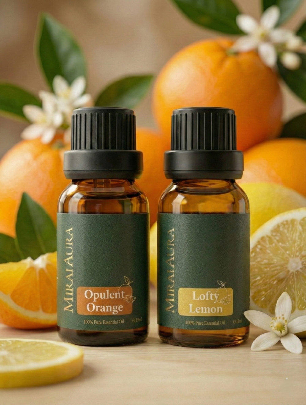 Mirai Aura Not Overthinking It Lemon and Orange Essential Oil Bundle