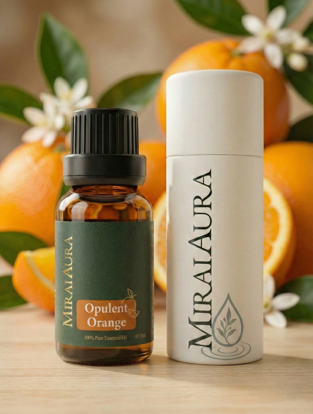 Mirai Aura Opulent Orange Pure Essential Oil 15ml Bottle