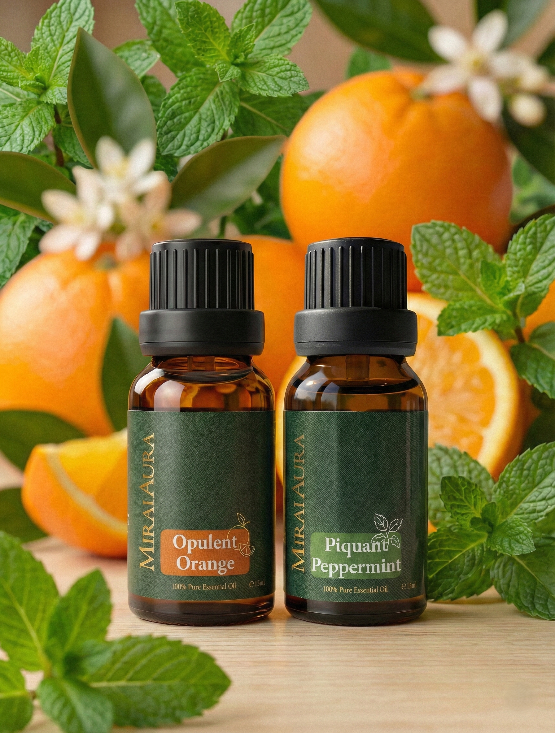 Mirai Aura No Further Issues Orange and Peppermint Essential Oil Bundle